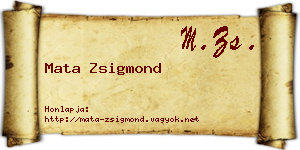 Mata Zsigmond névjegykártya